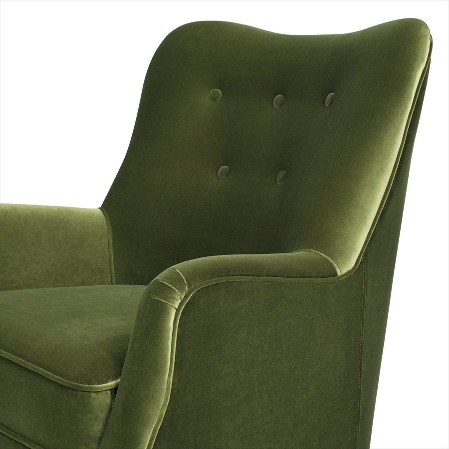 ジェニファーテイラー アームチェア 1人掛け V036 ベロア オリーブグリーン Jennifer Taylor 33217AC