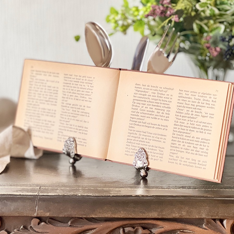 ブックスタンド 本立て 真鍮 シルバー