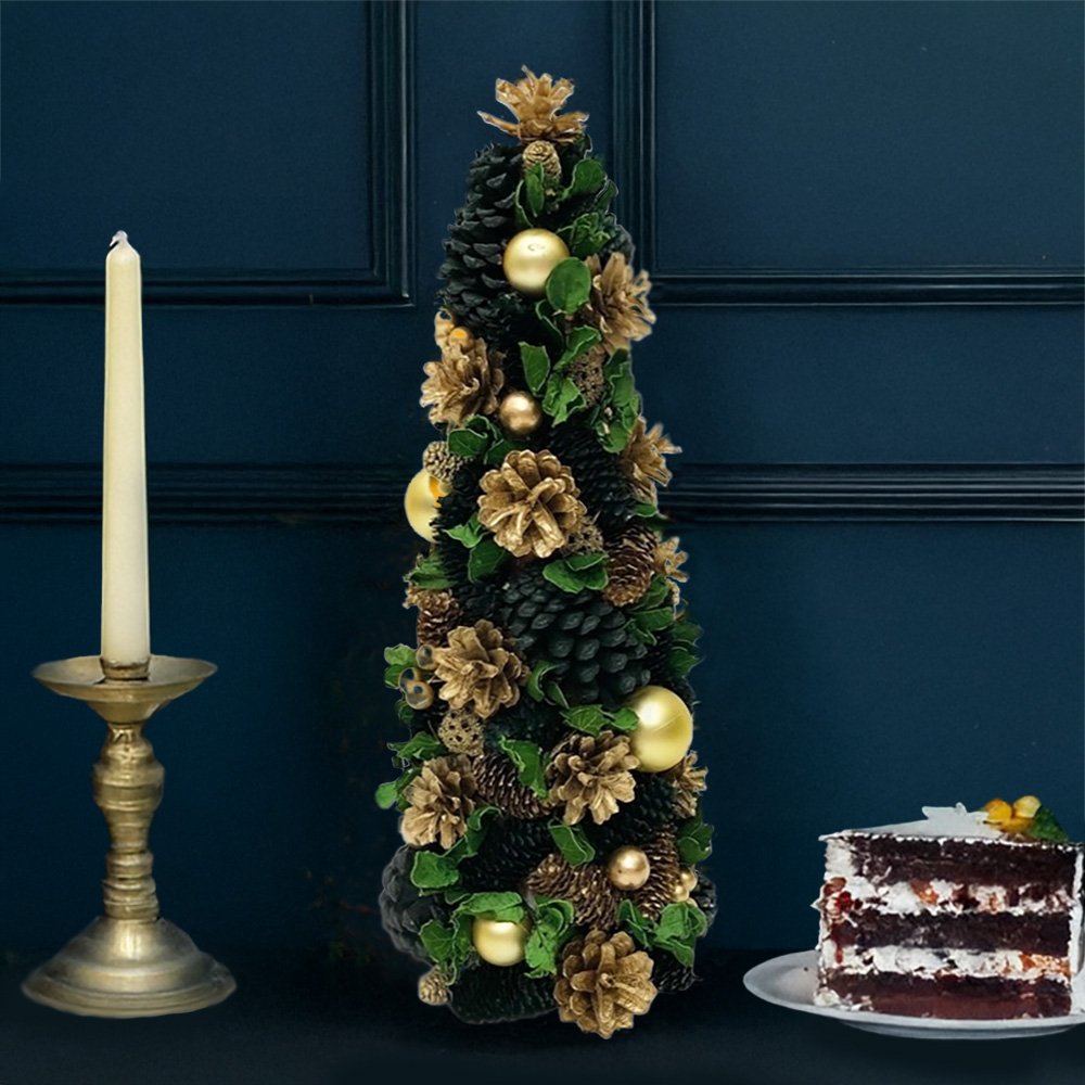 クリスマスツリー オーナメント Sサイズ ゴールド 高さ41.5cm