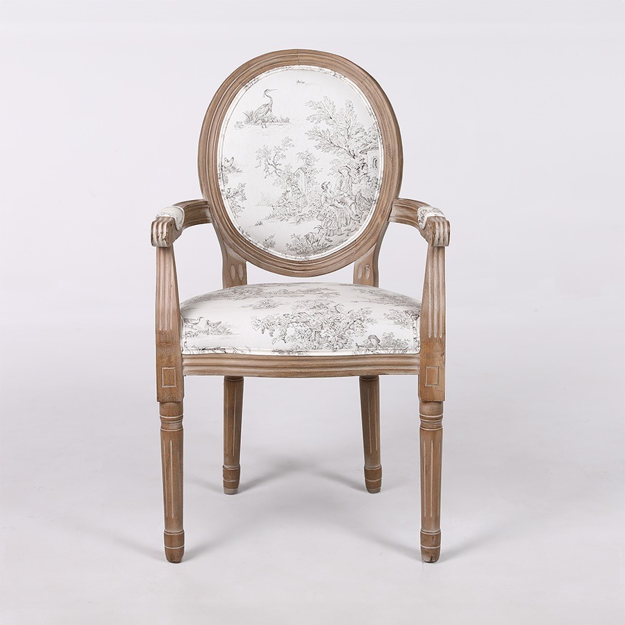 クラシックスタイル アームチェア トワルドジュイ