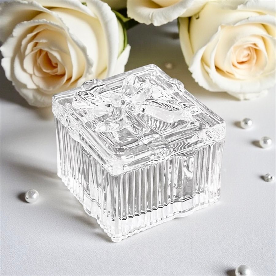 ガラス 小物入れ 高さ7cm