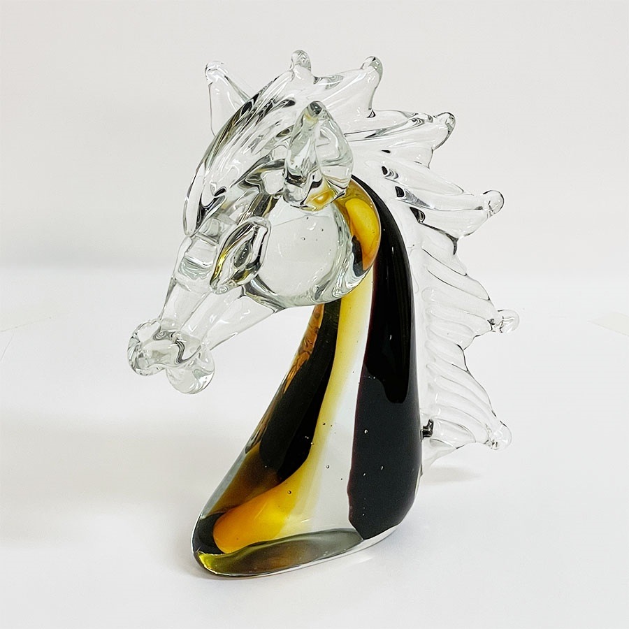 ガラス ホース 置物  高さ19.5cm