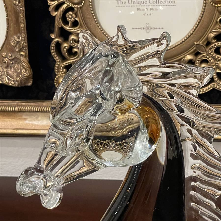 ガラス ホース 置物  高さ19.5cm