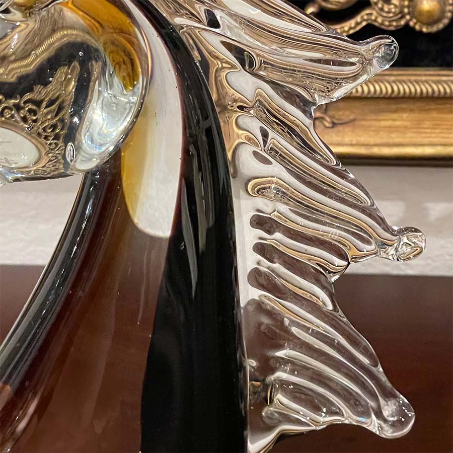 ガラス ホース 置物  高さ19.5cm