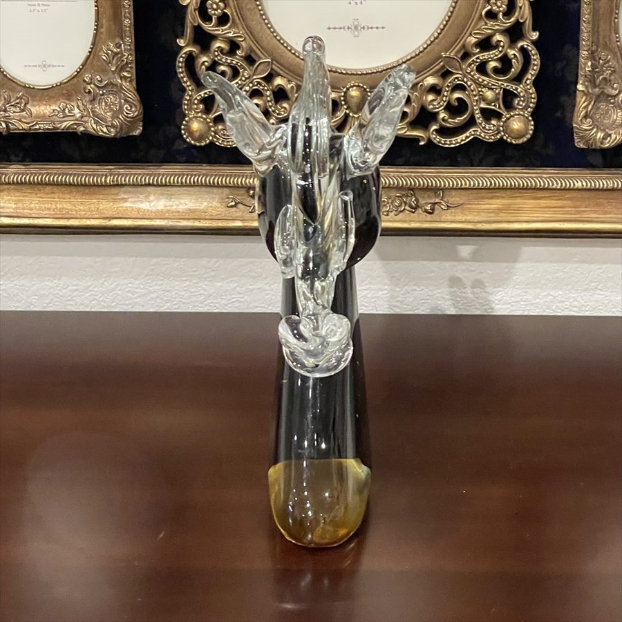 ガラス ホース 置物  高さ19.5cm