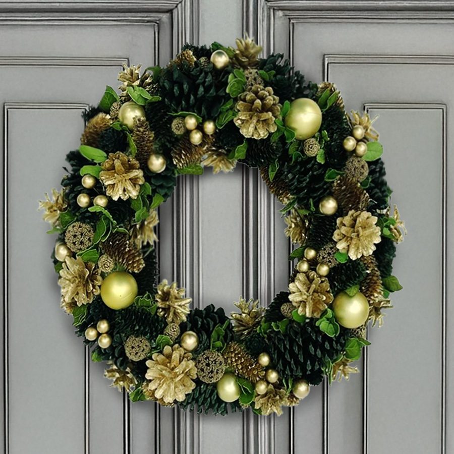 クリスマスリース Lサイズ 40cm ゴールド クリスマスデコレーション