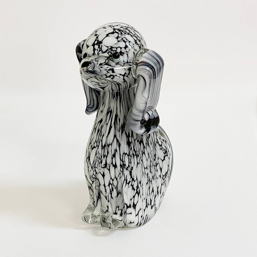 ガラス ドック 置物 高さ18cm 犬
