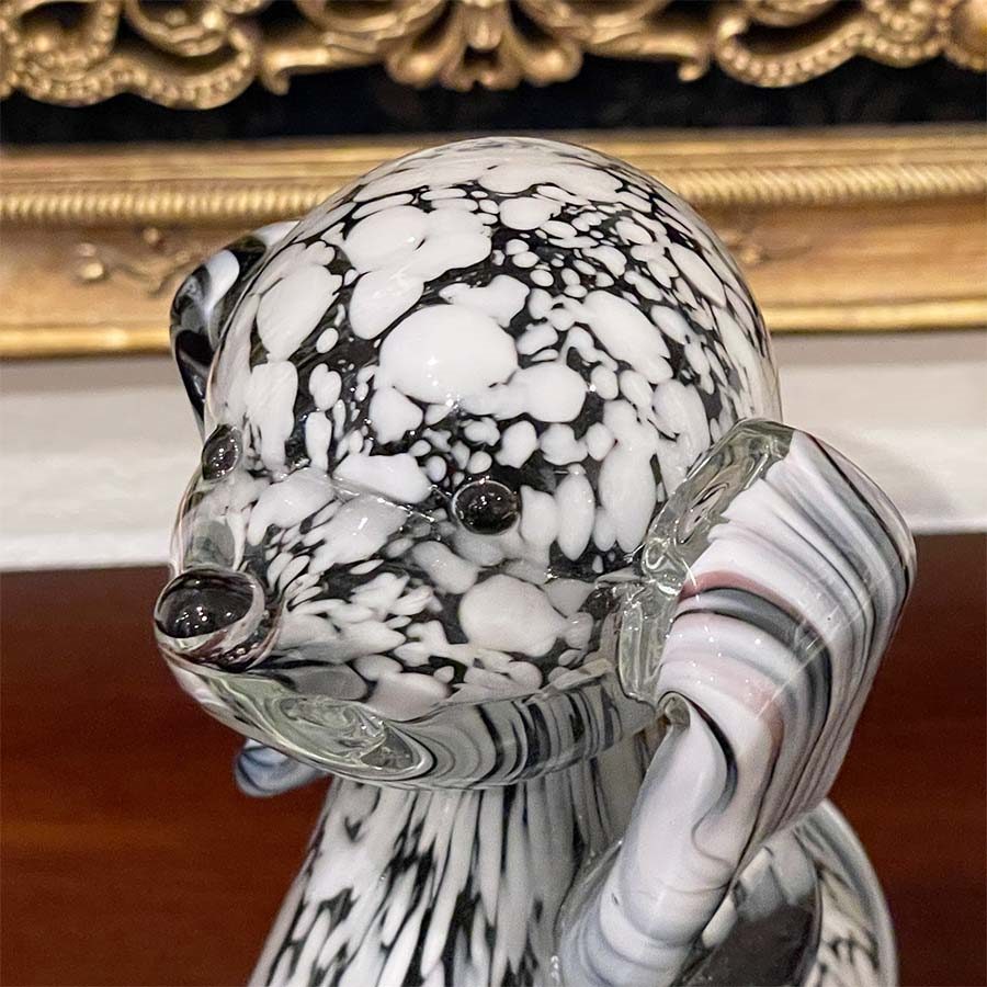 ガラス ドック 置物 高さ18cm 犬