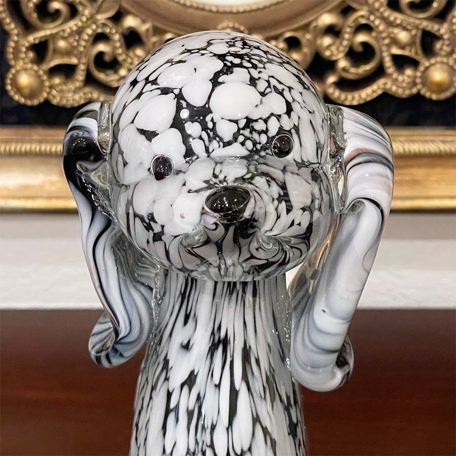 ガラス ドック 置物 高さ18cm 犬