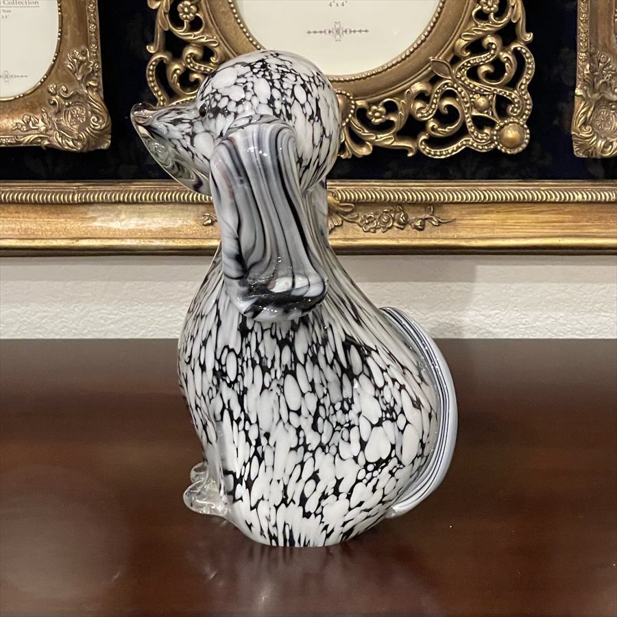 ガラス ドック 置物 高さ18cm 犬