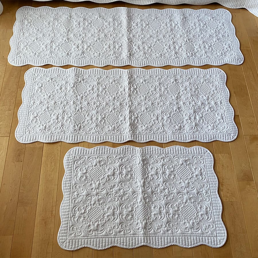 ホワイトキルト マット 50x150cm