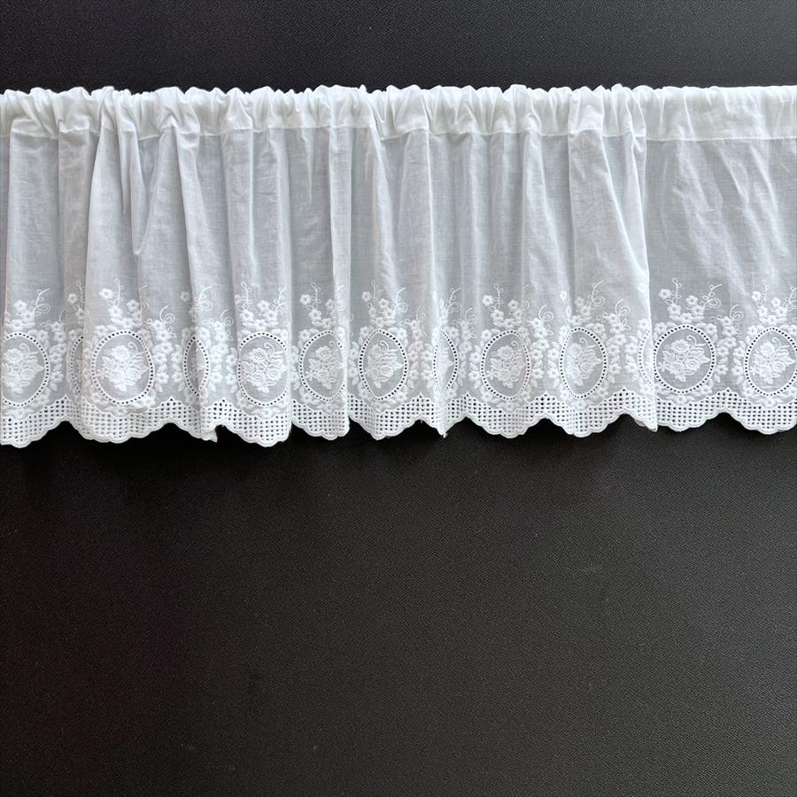 コットンカフェカーテン 高さ30×幅120cm 6サイズ展開 ホワイト