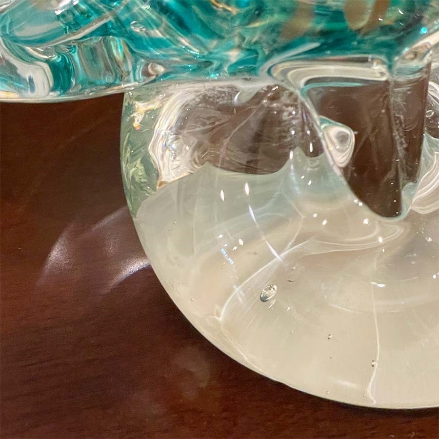 ガラス フクロウ 置物 高さ18.5cm