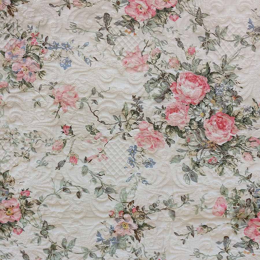 champs de fleurs ローズキルト マルチカバー 140x200cm リバーシブル