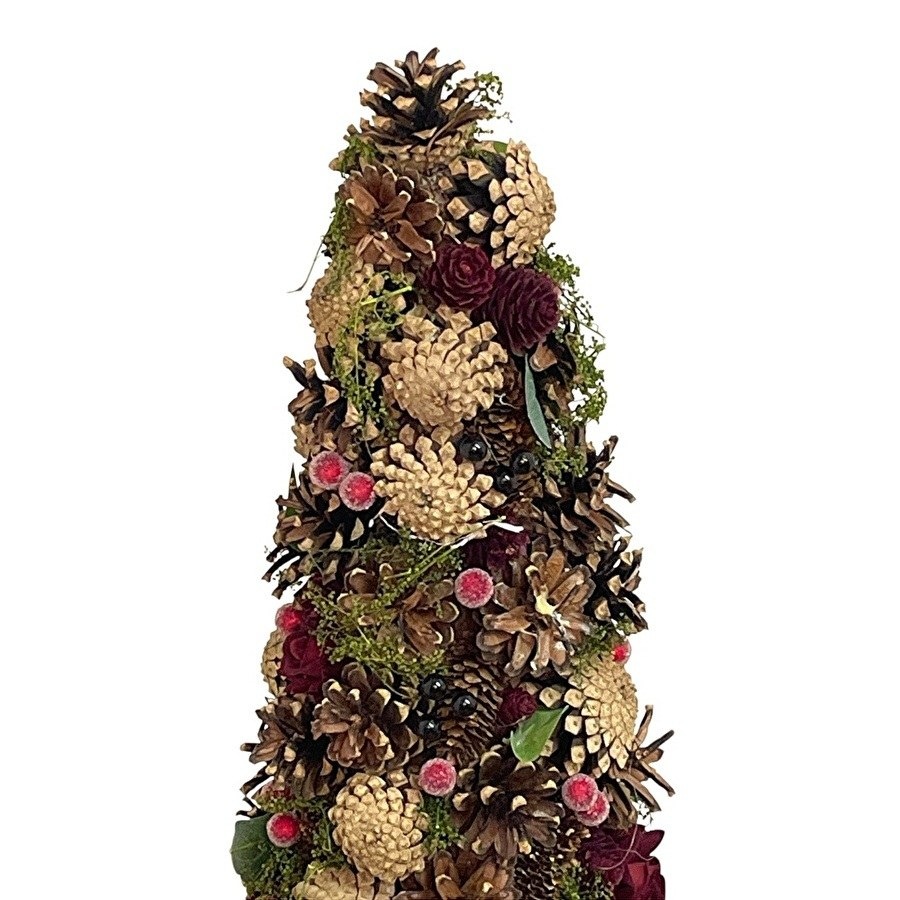 クリスマスツリー オーナメント Lサイズ ローズ 直径約20cm 高さ50cm