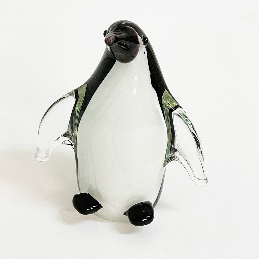 ガラス ペンギン 置物  高さ12cm