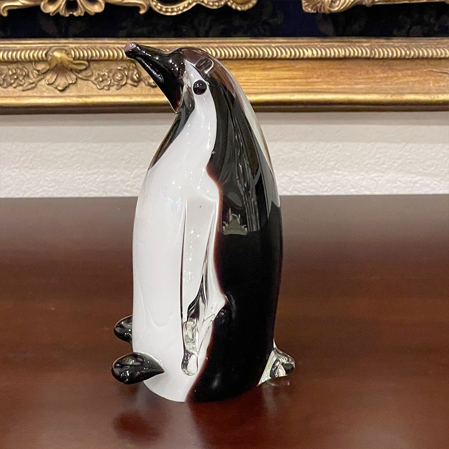ガラス ペンギン 置物  高さ12cm