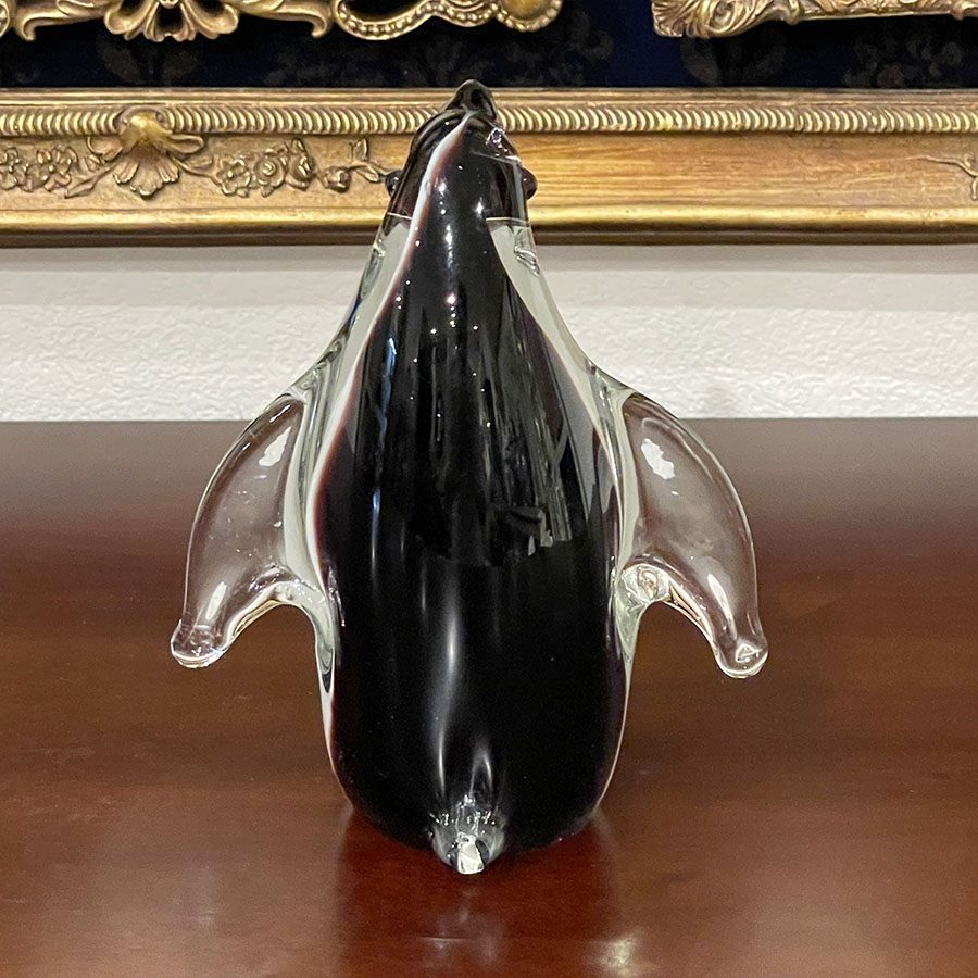ガラス ペンギン 置物  高さ12cm