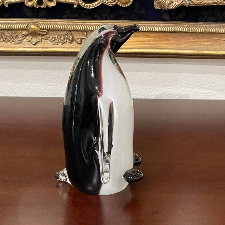 ガラス ペンギン 置物  高さ12cm