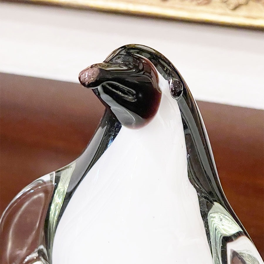 ガラス ペンギン 置物  高さ12cm