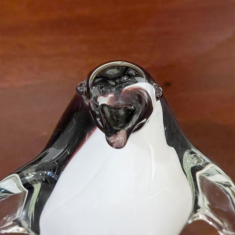 ガラス ペンギン 置物  高さ12cm