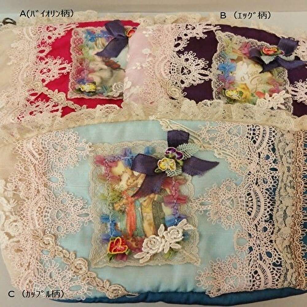 アンティーク風イースターラビット ポーチ