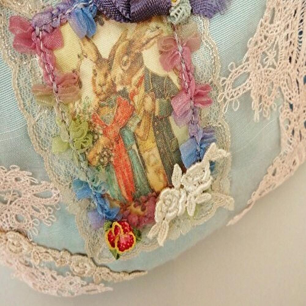 アンティーク風イースターラビット ポーチ