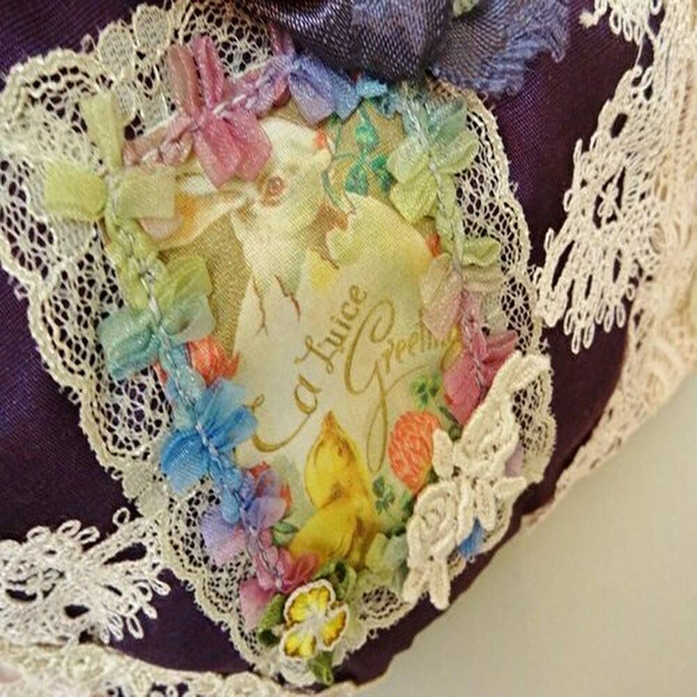 アンティーク風イースターラビット ポーチ