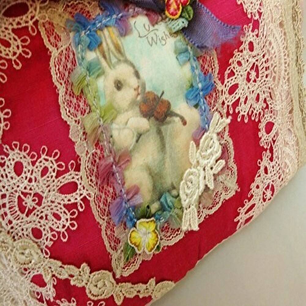 アンティーク風イースターラビット ポーチ