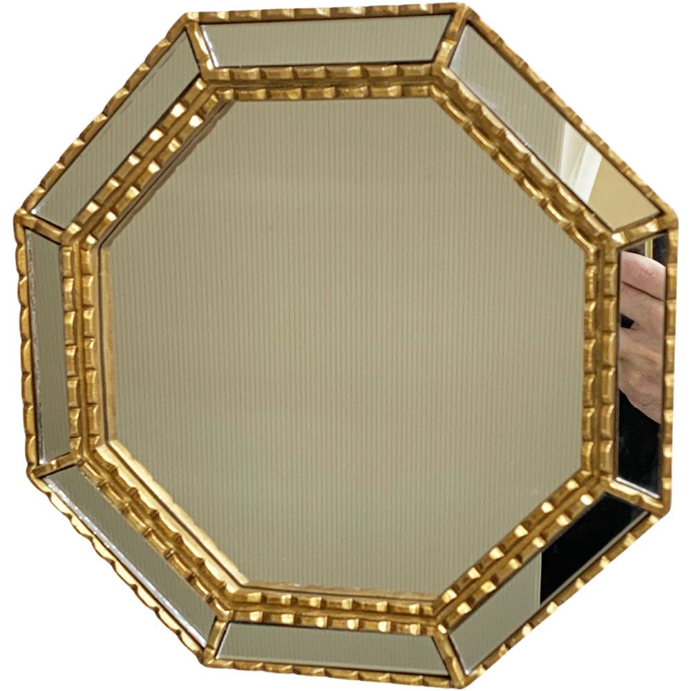 八角ミラー 壁掛け オクト ウォールデコ 鏡 おしゃれ ロココ アンティーク調 輸入家具 ミラー
