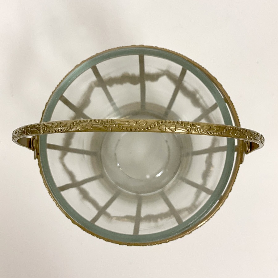 ガラスバスケット 真鍮×ガラス ゴールド シルバー 