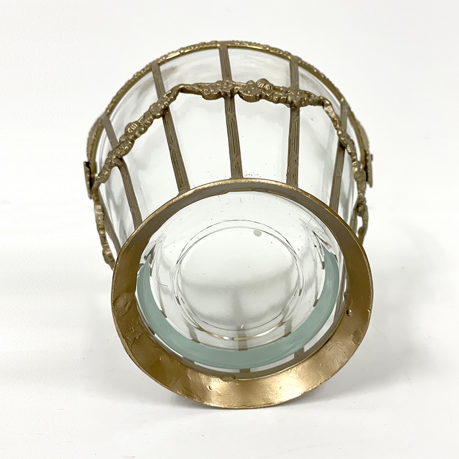 ガラスバスケット 真鍮×ガラス ゴールド シルバー 