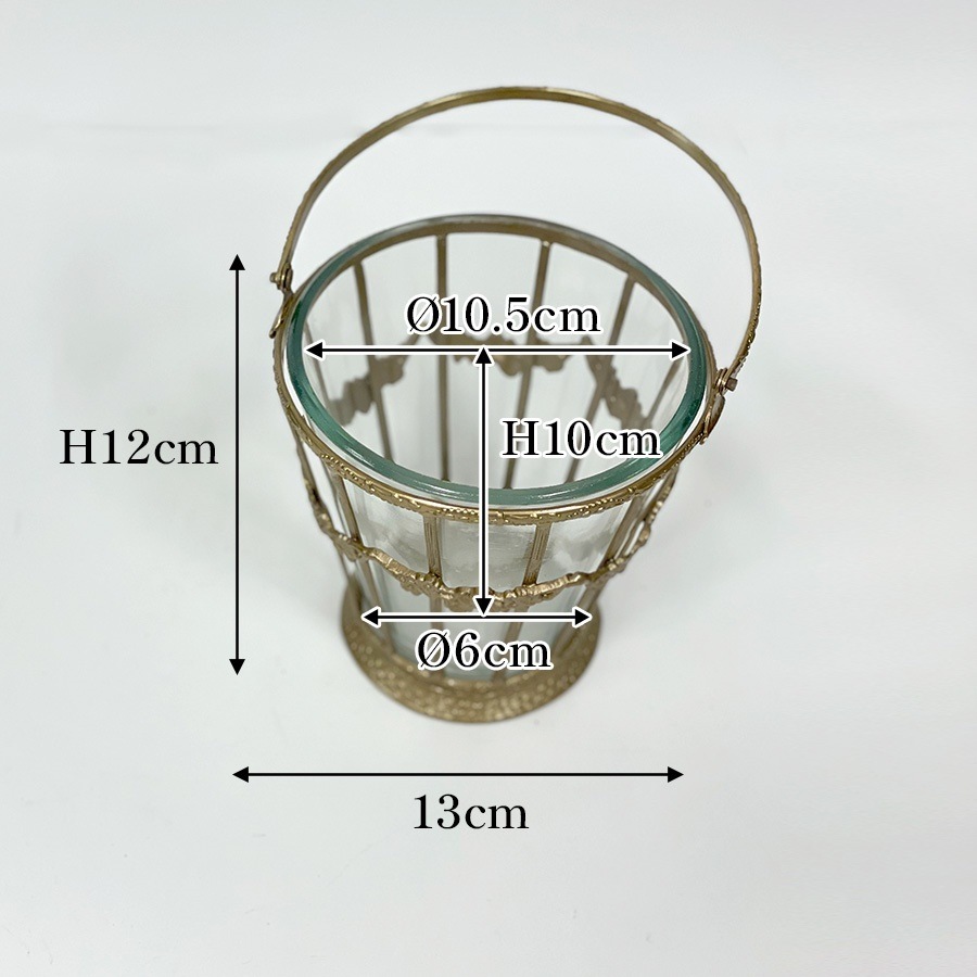 ガラスバスケット 真鍮×ガラス ゴールド シルバー 