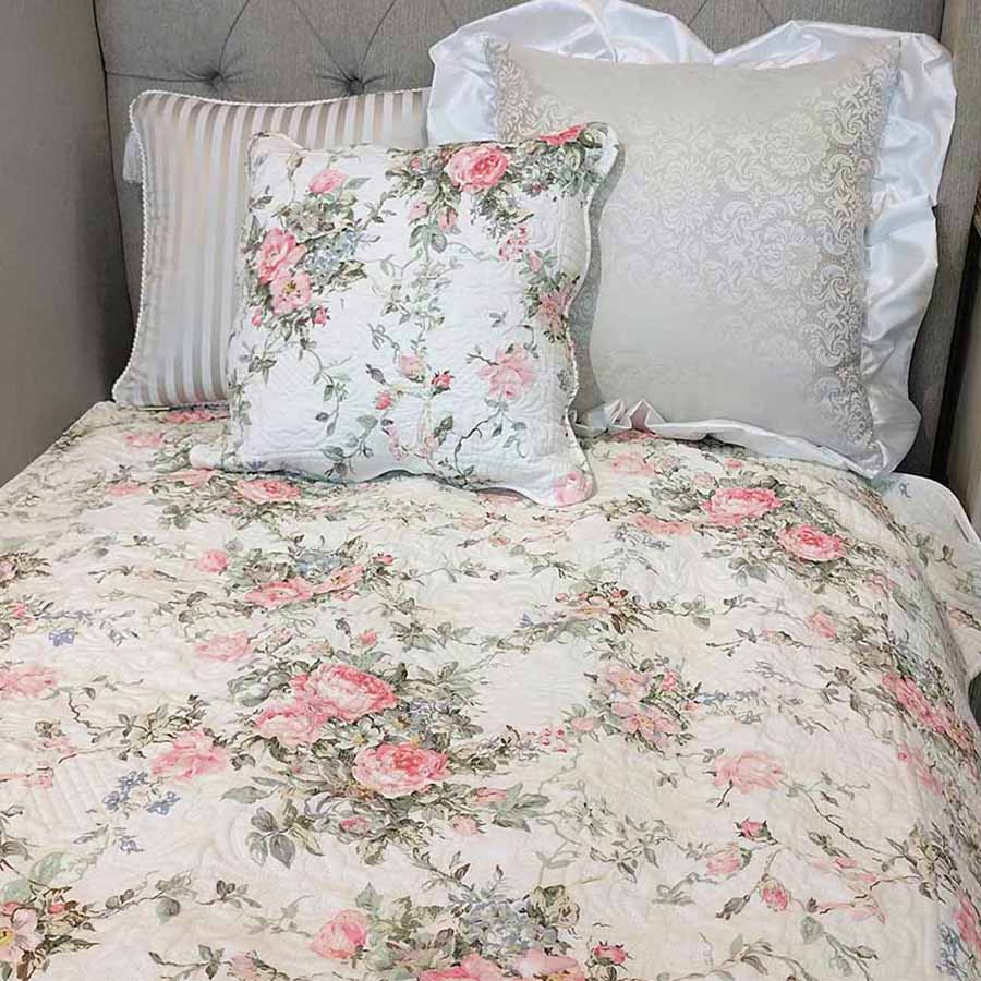 champs de fleurs ローズキルト マルチカバー 200x250cm リバーシブル