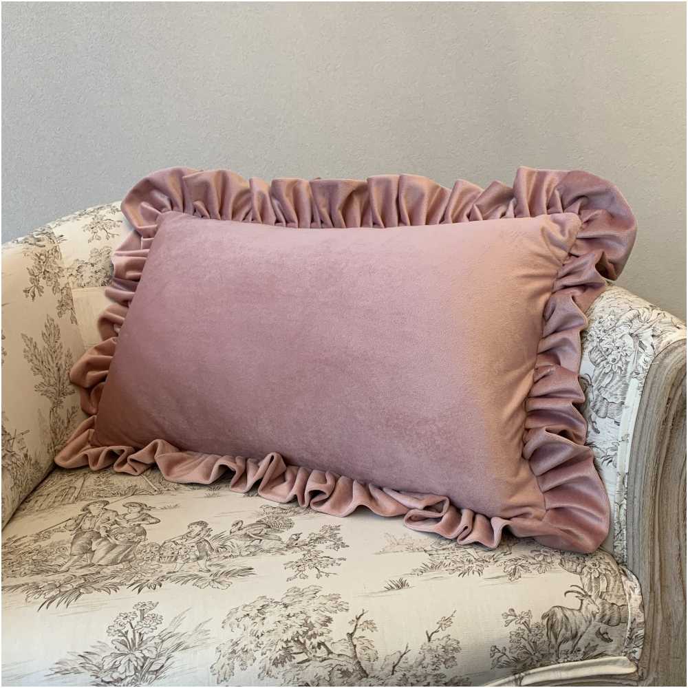 フリルクッション 長角 45×28cm プリンセスインテリア 3色展開