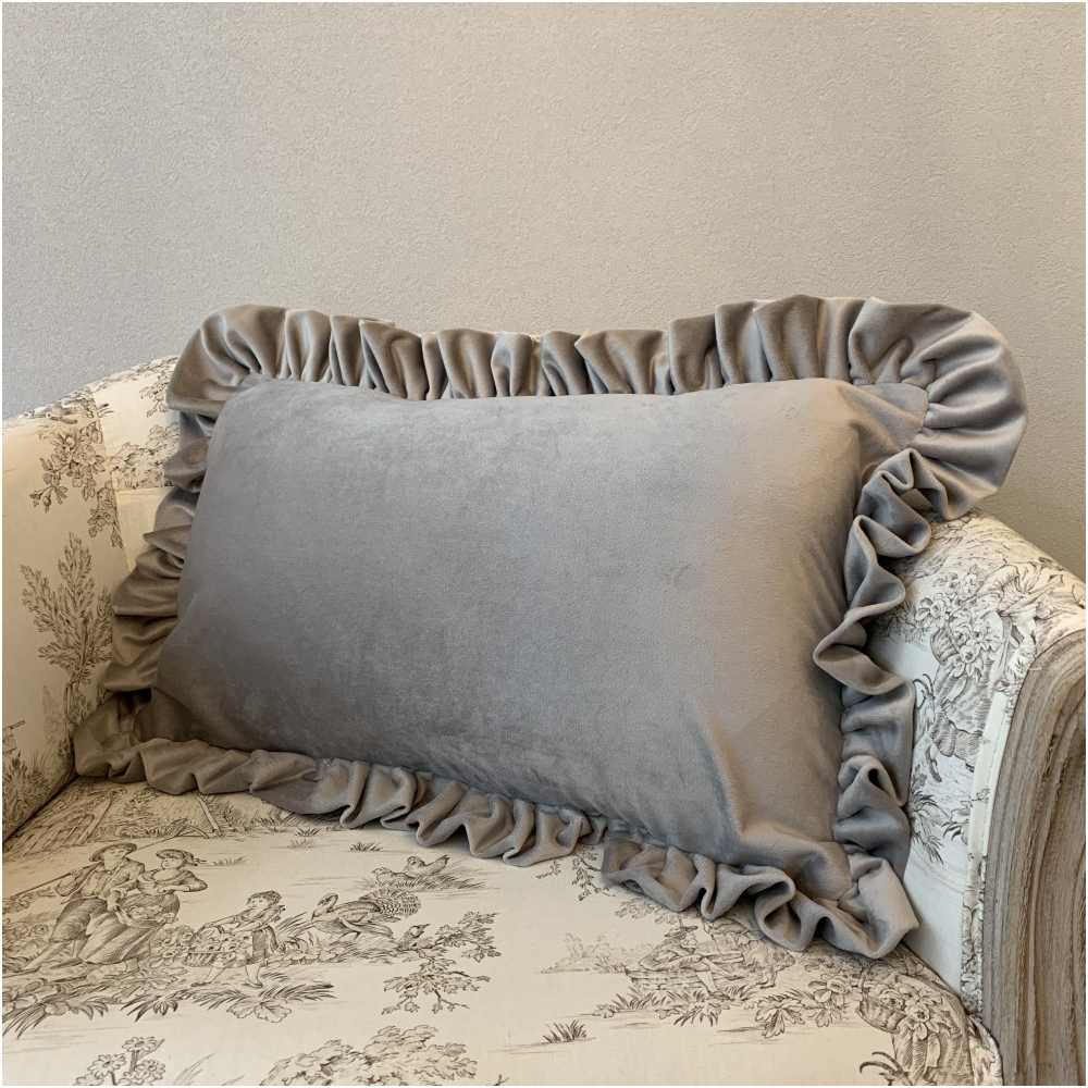 フリルクッション 長角 45×28cm プリンセスインテリア 3色展開