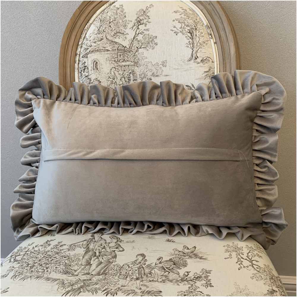 フリルクッション 長角 45×28cm プリンセスインテリア 3色展開