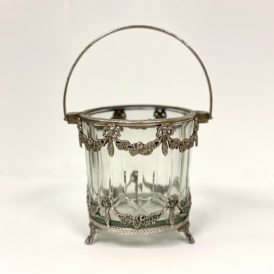 ガラスバスケット 真鍮×ガラス ゴールド シルバー