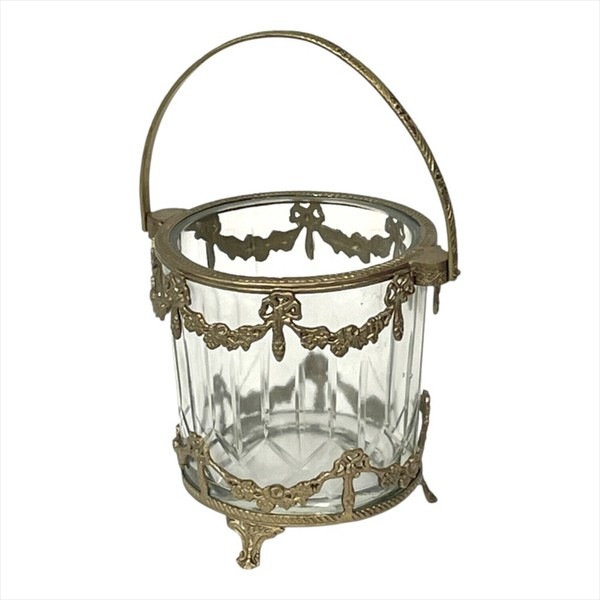 ガラスバスケット 真鍮×ガラス ゴールド シルバー