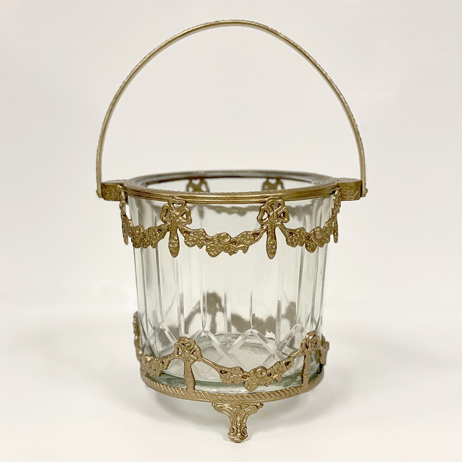 ガラスバスケット 真鍮×ガラス ゴールド シルバー