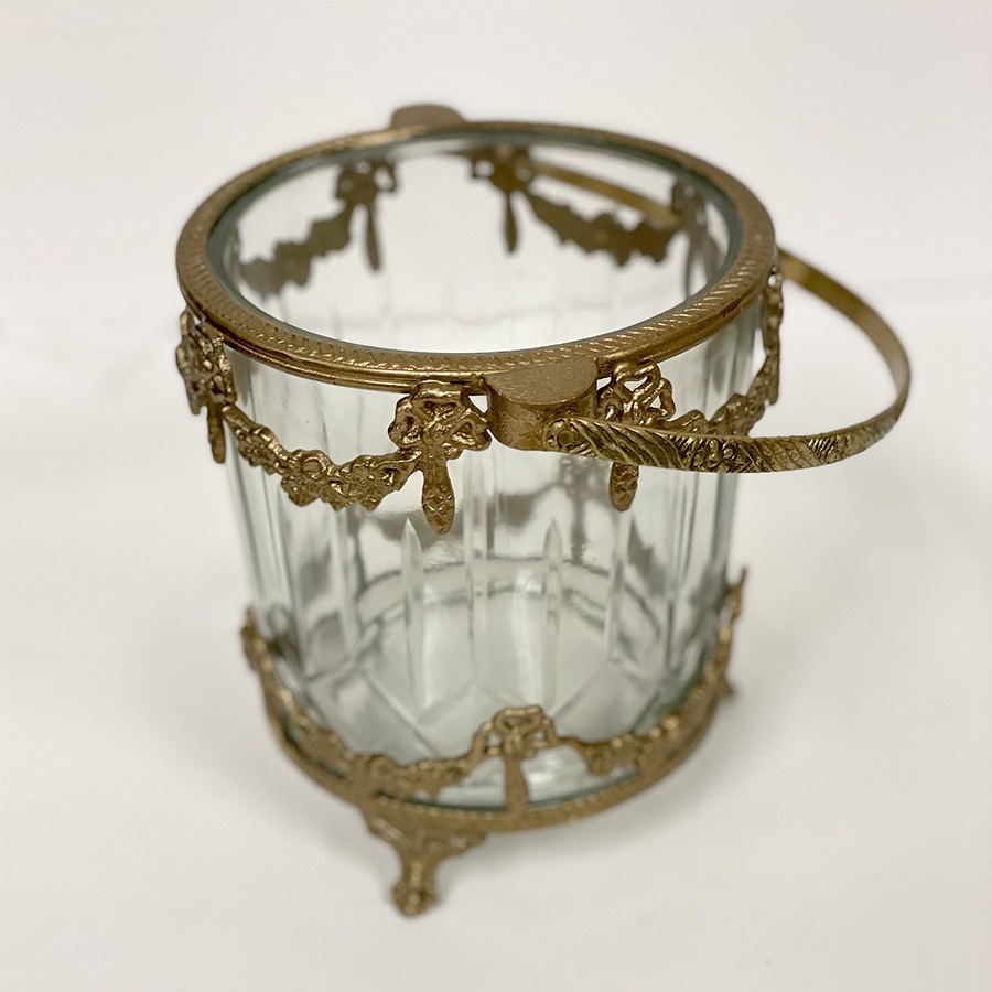 ガラスバスケット 真鍮×ガラス ゴールド シルバー