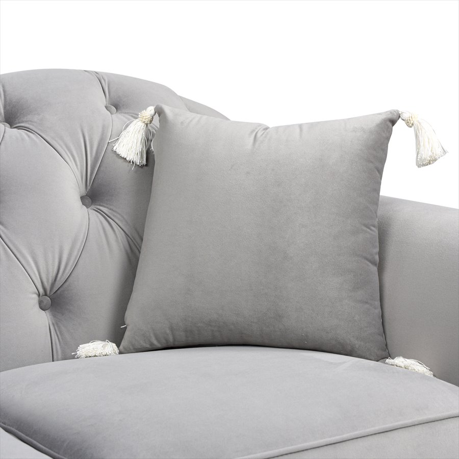 ジェニファーテイラー ソファ 2人掛け Arabelle 幅175cm クッション2個付き ベロア グレー 36028LS-865