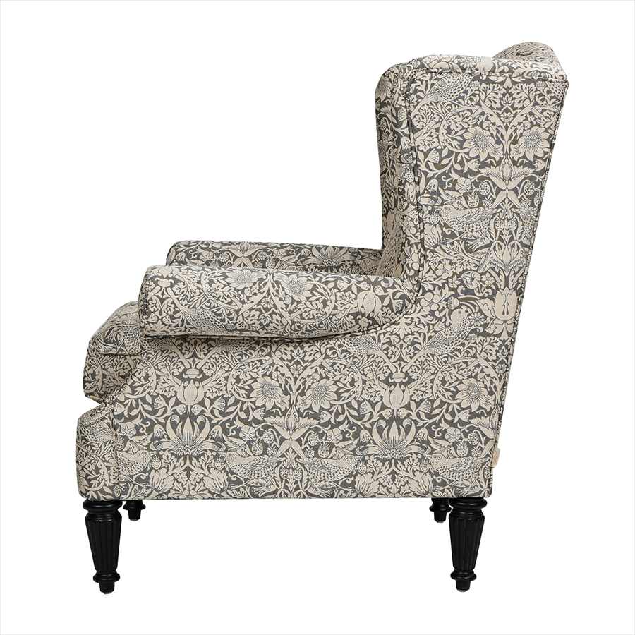 ジェニファーテイラー ウィングバック アームチェア 1人掛け Strawberry Thief Gray VI04 いちご泥棒 グレー Jennifer Taylor 36029AC-VI04