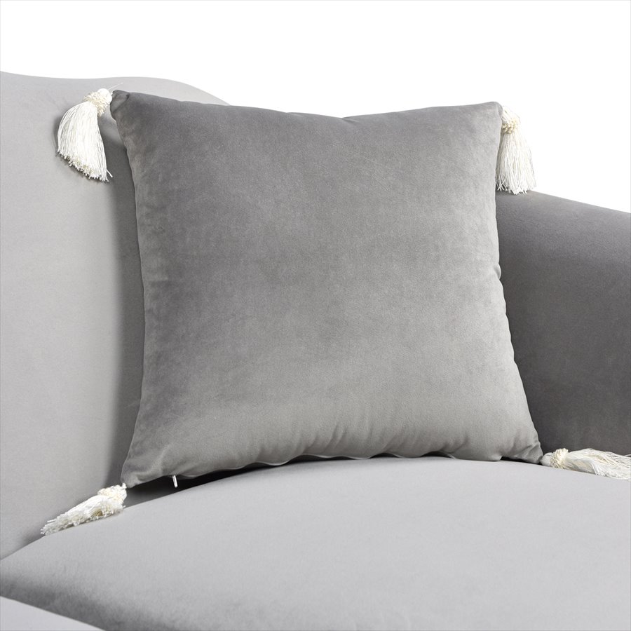 ジェニファーテイラー 2人掛け ソファ Marguerite 幅163cm クッション2個付き ベロア グレー 36022LS-865