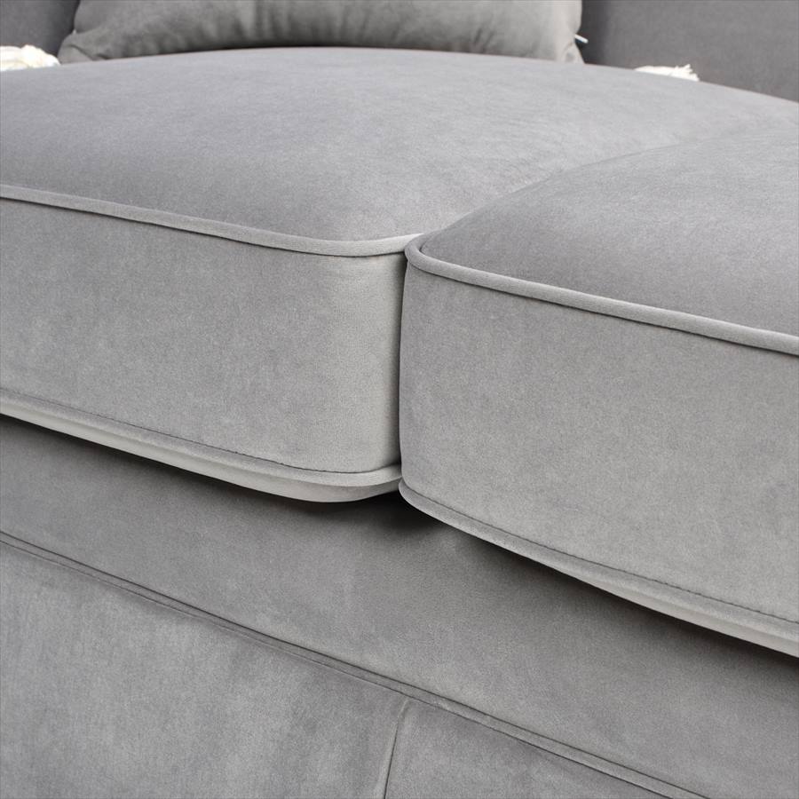 ジェニファーテイラー 2人掛け ソファ Marguerite 幅163cm クッション2個付き ベロア グレー 36022LS-865