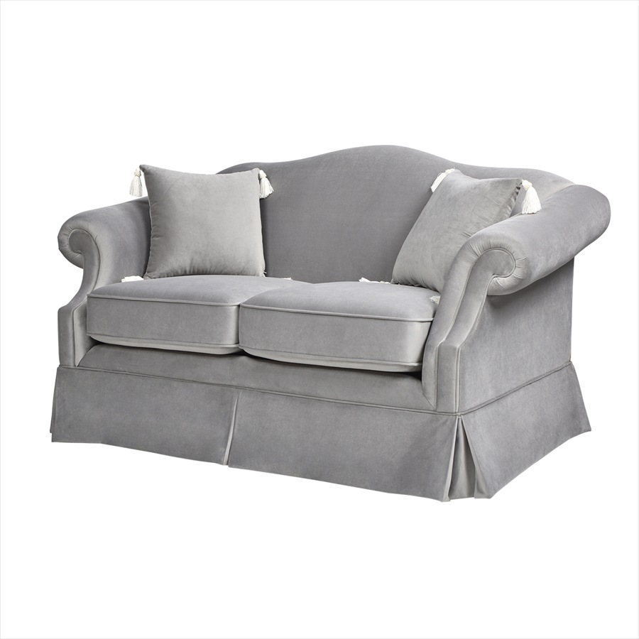 ジェニファーテイラー 2人掛け ソファ Marguerite 幅163cm クッション2個付き ベロア グレー 36022LS-865