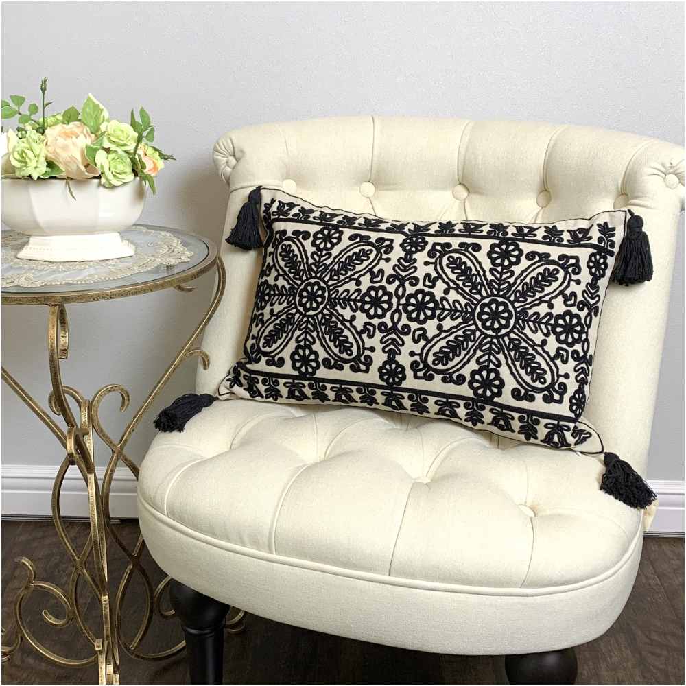 クッション 長角 45×30cm フレンチインテリア 2色展開