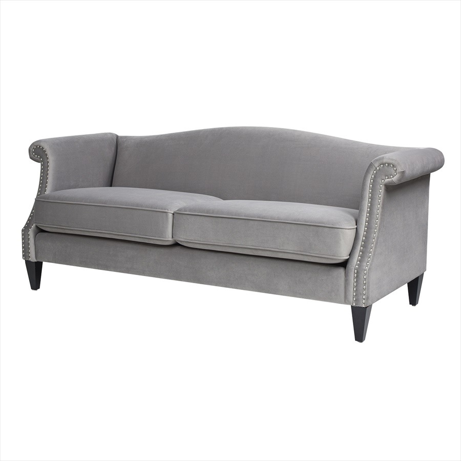 ジェニファーテイラー 3人掛け ソファ Elaine 幅196cm ベロア グレー 36030SF-865