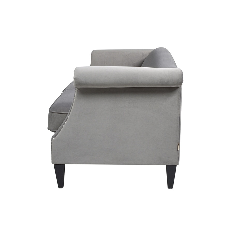 ジェニファーテイラー 3人掛け ソファ Elaine 幅196cm ベロア グレー 36030SF-865