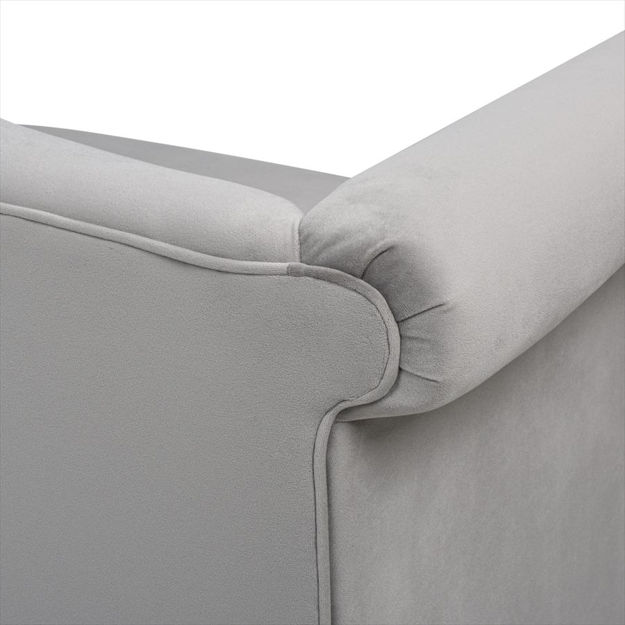 ジェニファーテイラー 3人掛け ソファ Elaine 幅196cm ベロア グレー 36030SF-865